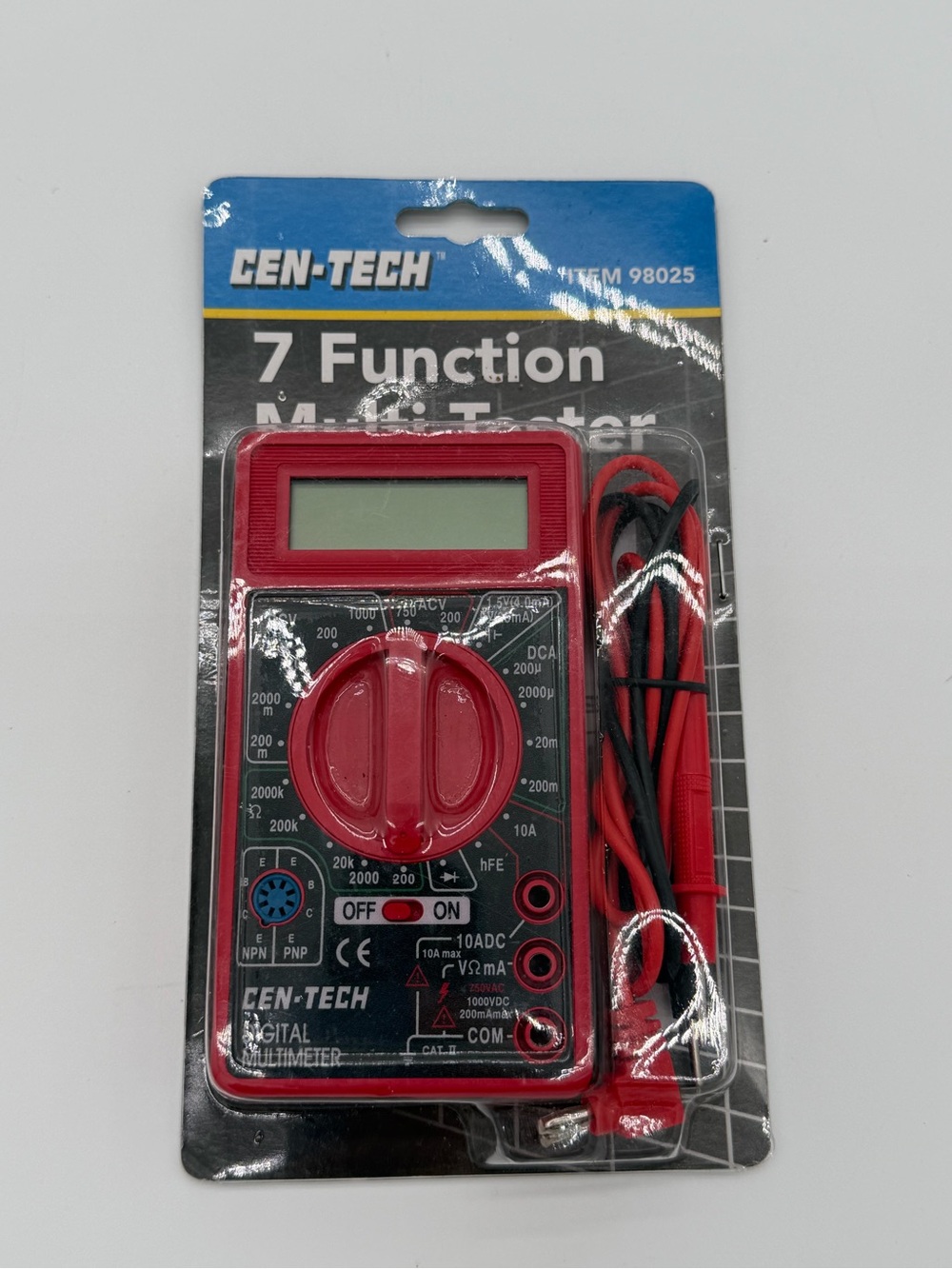 Red 7-Function Digital Multimeter